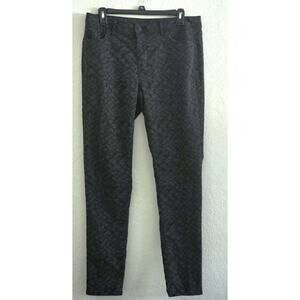 Jeans-Simply Vera-Vera Wang-Skinny Legs-Dark Black Green Pattern-Size 10